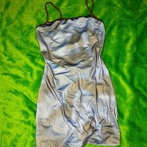 Backless contrast binding cami dress